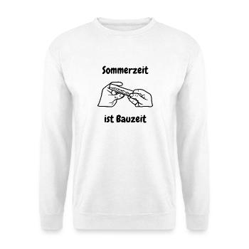 Sommerzeit ist Bauzeit - Unisex Pullover - Weiß - Vorne