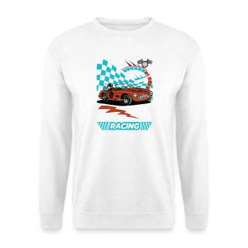 Oldtimer Rennwagen Flitzer Illustration - Unisex Pullover - Weiß - Vorne