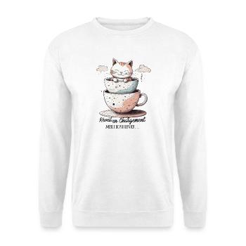 Réveil en chargement, humour de chat ! - Sweat-shirt Unisexe - blanc - Devant