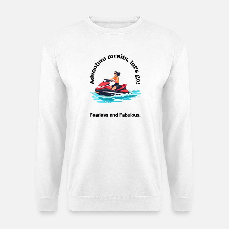 Lebendiges Jetski-Abenteuer-Design - Unisex Pullover - Weiß
