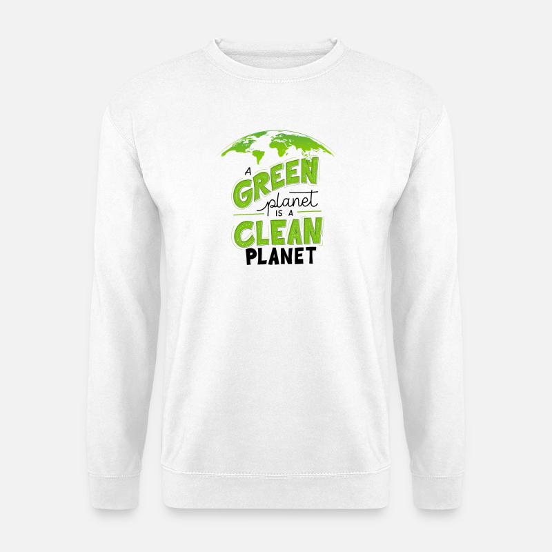 Conception écologique Green Clean Earth - Sweat-shirt Unisexe - blanc