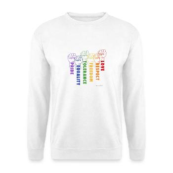 Solidarität und Stolz in den Händen - Unisex Pullover - Weiß - Vorne