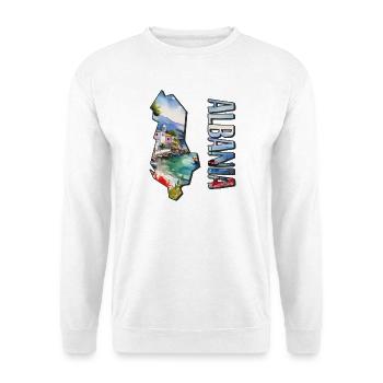 Aquarell Landkarte Albanien - Unisex Pullover - Weiß - Vorne