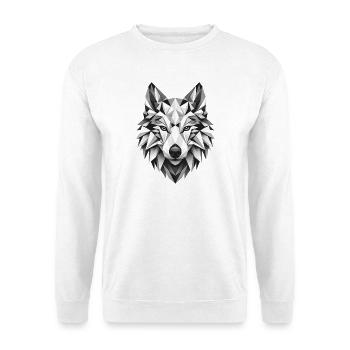 Geometric Wolf Head Polygons Motif - Unisex Sweatshirt - white - Front