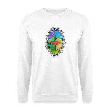 Abstract Colorful Face Portrait - Unisex Sweatshirt - white - Front