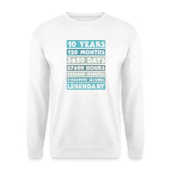 10 Years - Anniversary, Company, Birthday, Wedding - Unisex Sweatshirt - white - Front