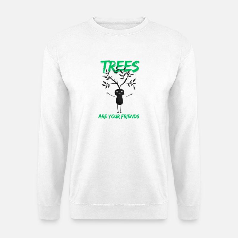 Witziges Baumfreund Motiv - Unisex Pullover - Weiß