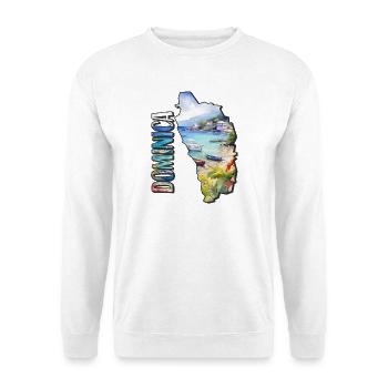 Aquarell Landkarte Dominica - Unisex Pullover - Weiß - Vorne