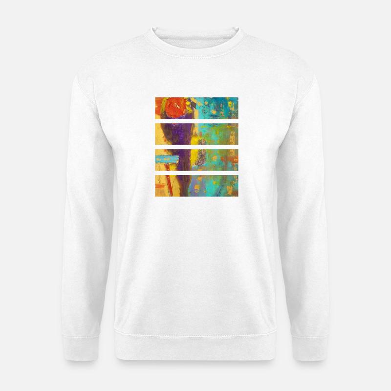 Vibrant Abstract Floral Composition - Unisex Sweatshirt - white