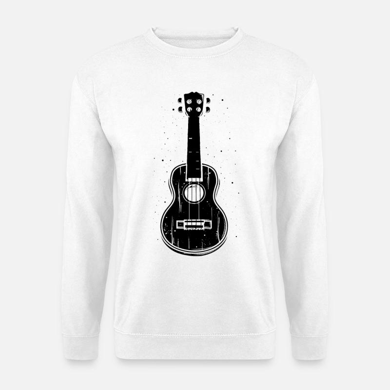 Ukulele Skizze - Unisex Pullover - Weiß