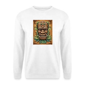 Masque Tiki - Sweat-shirt Unisexe - blanc - Devant