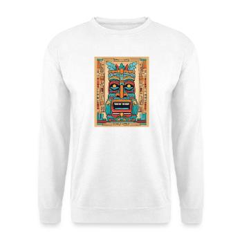 Masque Tiki coloré - Sweat-shirt Unisexe - blanc - Devant