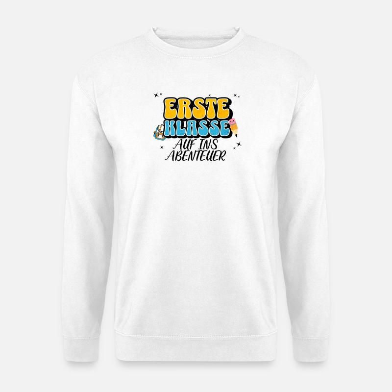 Erste Klasse Abenteuer Motiv - Unisex Pullover - Weiß