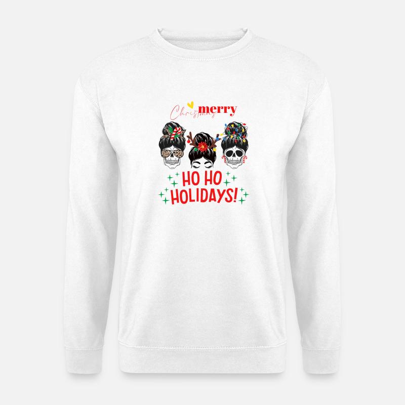 Gothic Schädel  Gemütlicher Weihnachtszauber - Unisex Pullover - Weiß