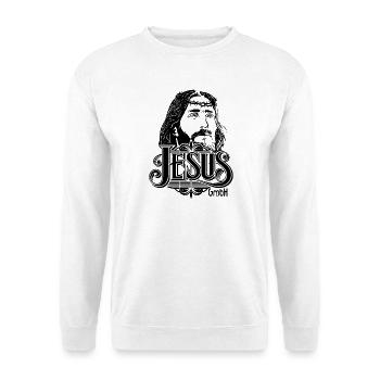 Jésus Tête avec Écriture 2 - Sweat-shirt Unisexe - blanc - Devant