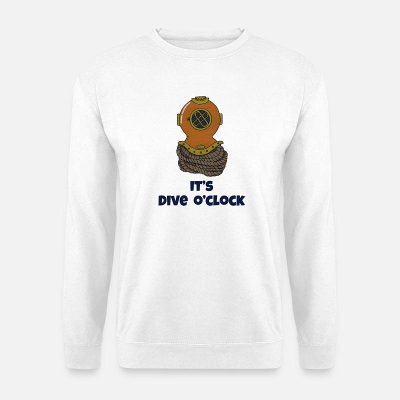 Its Dive oclock diverhelmet - Unisex Sweatshirt - white