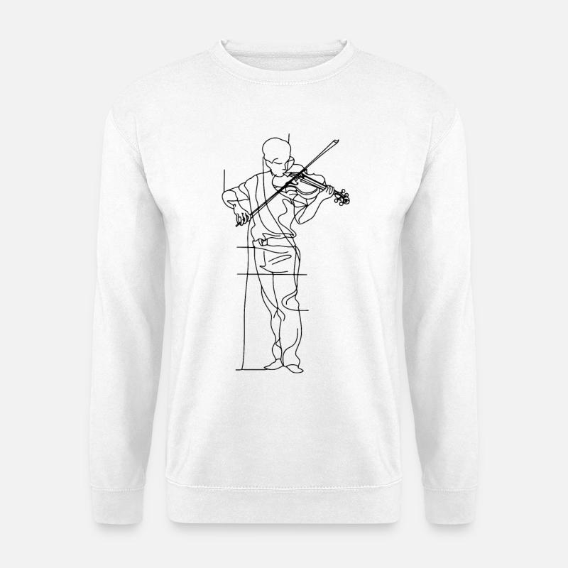 Violinist Skizze - Unisex Pullover - Weiß