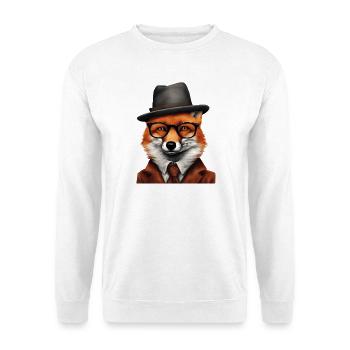 Sherlock Fox en tenue classique - Sweat-shirt Unisexe - blanc - Devant