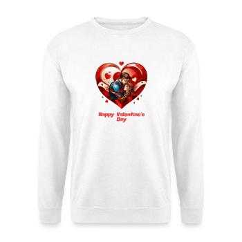 Happy Valentine s Day - Sweat-shirt Unisexe - blanc - Devant