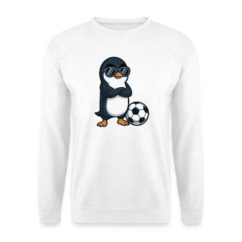 Cooler Pinguin Sonnenbrille Fußballspieler - Unisex Pullover - Weiß - Vorne