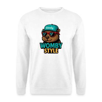 Womby Style Biber mit Sonnenbrillen - Unisex Pullover - Weiß - Vorne