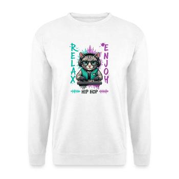 KatzenDJ Hip-Hop Splash - Unisex Pullover - Weiß - Vorne