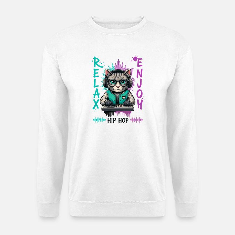 KatzenDJ Hip-Hop Splash - Unisex Pullover - Weiß