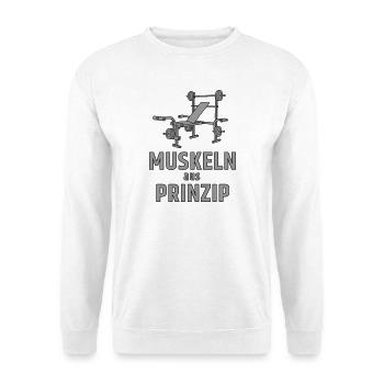 Muscles on principle - weight bench - Unisex Sweatshirt - white - Front