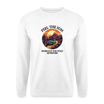 Embrassez le voyage sur la route sauvage - Sweat-shirt Unisexe - blanc - Devant