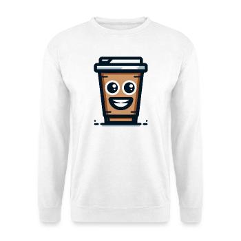 Joyful Coffee Cup Illustration - Unisex Sweatshirt - white - Front
