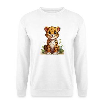 Playful jaguar motif with natural accents - Unisex Sweatshirt - white - Front