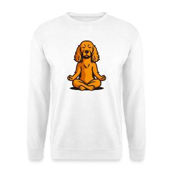 Serene Meditating Dog Illustration - Unisex Sweatshirt - white - Front
