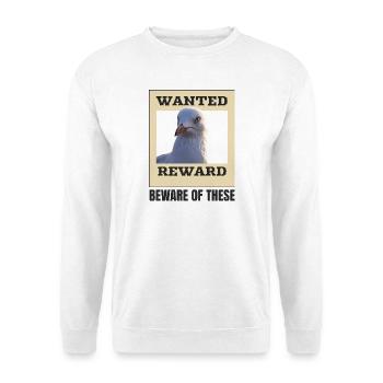 Humoristique Seagull Wanted Poster - Sweat-shirt Unisexe - blanc - Devant
