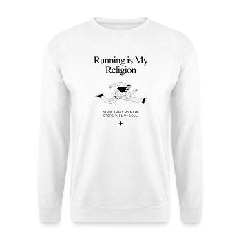 Running is my religion - Sweat-shirt Unisexe - blanc - Devant