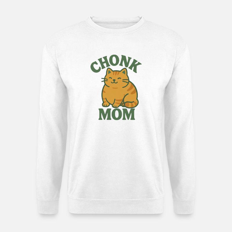 Ingwerkatze Chonk Mom - Unisex Pullover - Weiß