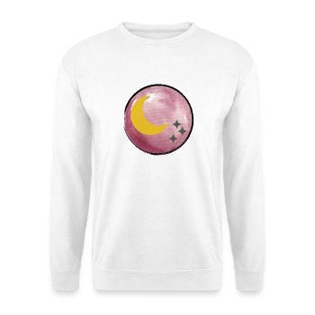 Mond und Sterne Illustration auf Wasserfarben - Unisex Pullover - Weiß - Vorne