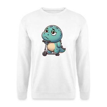 Cute Dino Trex Scooter Cartoon Boredom - Unisex Sweatshirt - white - Front