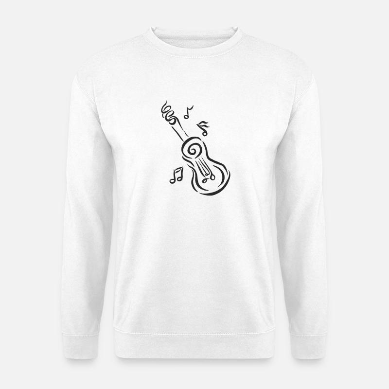 Spiral Guitar with Notes - Unisex Sweatshirt - white
