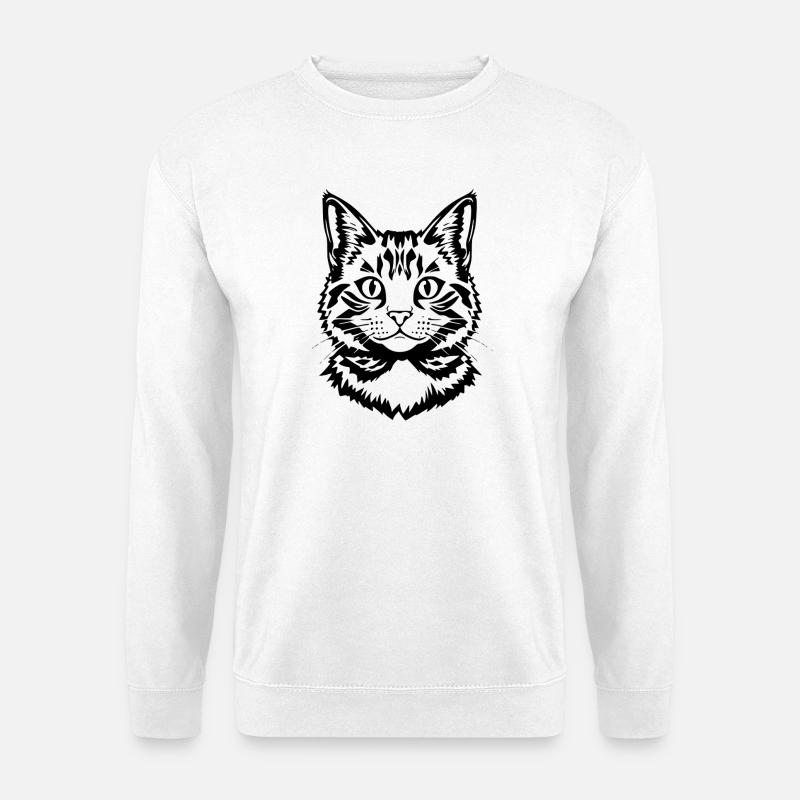 Cat Black Black Cat Cat Head - Unisex Sweatshirt - white