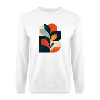 Abstrakte botanische Collage - Moderne geometrische Kunst - Unisex Pullover - Weiß - Vorne