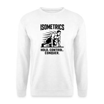 isometrics holding exercise static muscle work - Unisex Sweatshirt - white - Front
