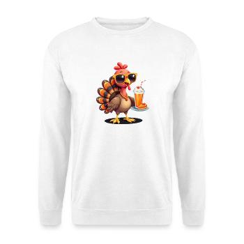 Thanksgiving Turkey with Sunglasses - Unisex Sweatshirt - white - Front