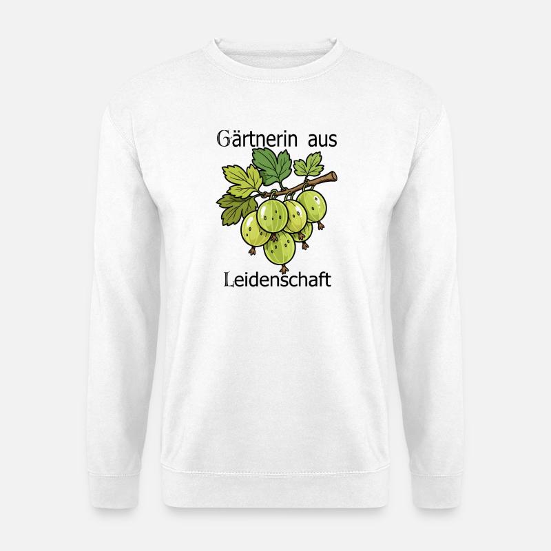 Grüne Stachelbeere Zweig Illustration - Unisex Pullover - Weiß