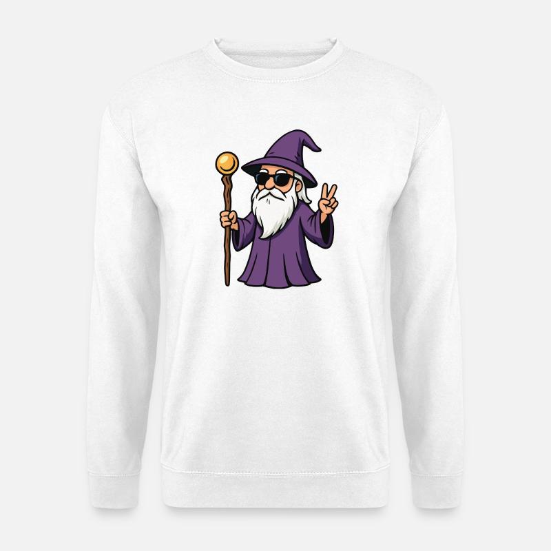 Violetter Zauberer Peacezeichen - Unisex Pullover - Weiß