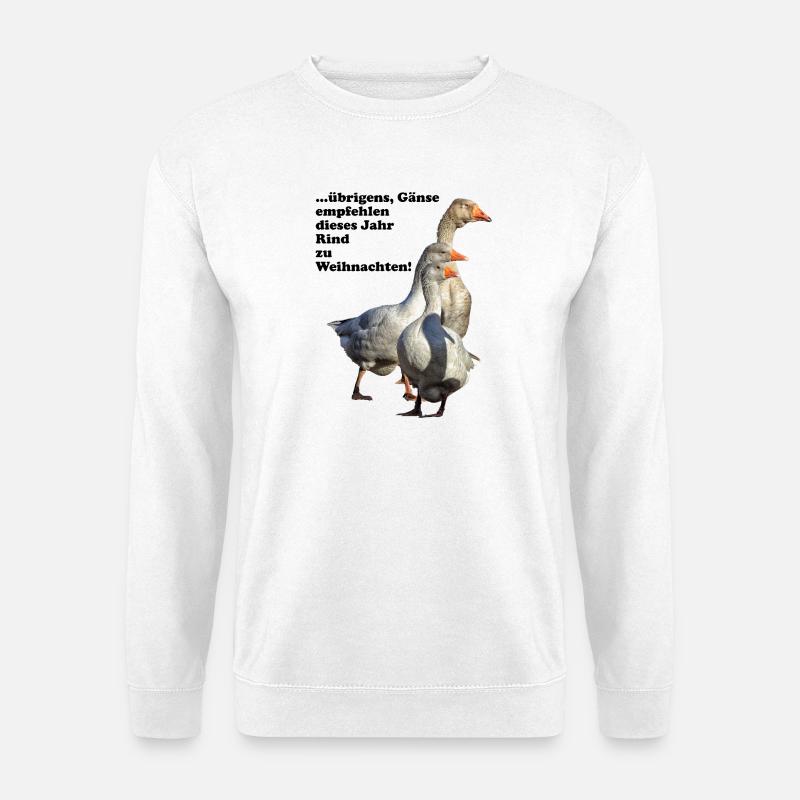 Weihnachts-Gänseempfehlung Rind - Unisex Pullover - Weiß