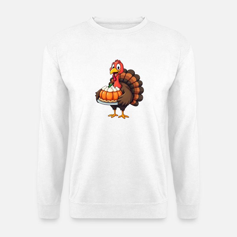 Thanksgiving Lustiger Thanksgiving Truthahn - Unisex Pullover - Weiß