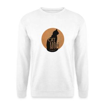 Silhouette de maman chat dans le style vintage - Sweat-shirt Unisexe - blanc - Devant