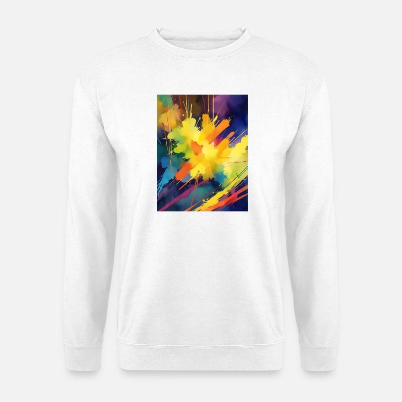 Farbexplosion Abstrakt - Unisex Pullover - Weiß