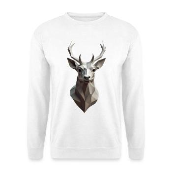 Geometric Deer Head Low-Poly - Unisex Sweatshirt - white - Front
