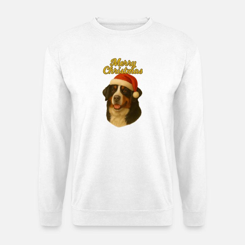 Berner Sennenhund Merry Christmas Pullover - Unisex Pullover - Weiß
